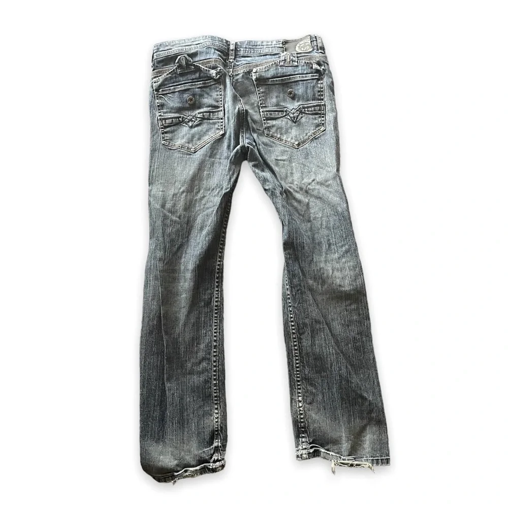 Buffalo David Bitton Men’s Denim Distressed 5 Pocket Bootcut Relaxed Fit Jeans